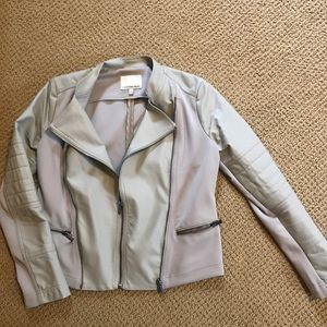 Tan Calvin Klein faux leather jacket